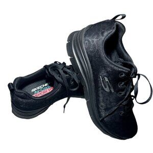 Skechers Women's Black Athletic Memory Foam Lace-Up Sneakers